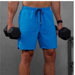 FABLETICS The One Shorts 7” Hybrid Swim Athletic Lined Blue Mens SMALL